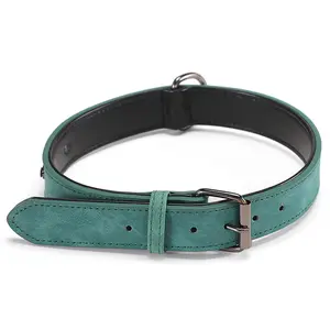 Hersteller Großhandel benutzer definierte Logo verstellbare Hund Leder halsband