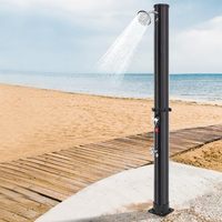 Colonne de douche solaire en PVC, capacité 35L, douche extérieure autoportante avec tête rotative pour plage et piscine, emballage pour vente par correspondance