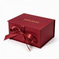 Boîte cadeau de Noël avec logo personnalisé, boîte en carton rigide à rabat magnétique de luxe, emballage en papier