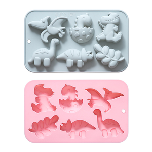 AE003-Molde de Silicona con Forma de Dinosaurio, Decoración de Pasteles, 6 Agujeros, Hoja, Galleta, <span class=keywords><strong>Chocolate</strong></span>, Fondant - Product Image 5