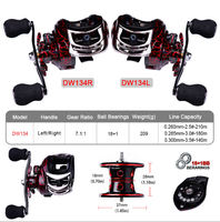 Moulinets Baitcaster 18 + 1BB gauche/droite 7.1:1 engrenage profil bas Baitcast moulinets de pêche