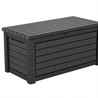 Boîte de rangement extérieure étanche pour terrasse, bac de rangement de jardin grande capacité, boîte de rangement en résine résistante aux intempéries pour coussins de patio et meubles