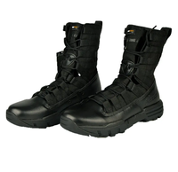 Bottes tactiques pour hommes, hauteur au-dessus du genou, imperméables, chaussures de combat d'extérieur, fermeture à lacets, tige en microfibre, doublure en coton, fonction USB