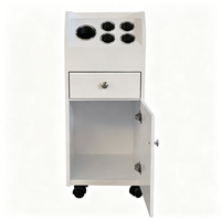 Chariot roulant pour salon de coiffure et spa avec armoire de rangement verrouillable, roues pivotantes fluides, organisateur multi-niveaux pour outils de barbier