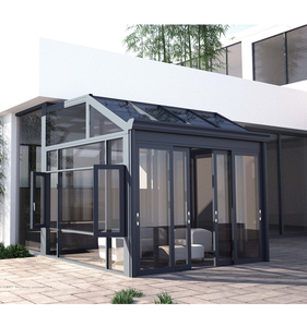 Giardino del sole camere trasporto del basamento di estate casa <span class=keywords><strong>tende</strong></span> da giardino in legno di vetro sunhouse con veranda - Product Image 2