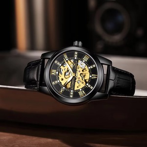 Drioshipping Men's Business <b>Mechanical</b> <b>Watch</b> Waterproof Automatic <b>Watch</b> Men'S Leather Business Men's Night Glow <b>Watch</b> - Product Image 4