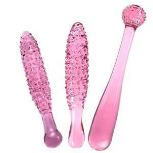 Nuevo y sensual tapón anal de cristal rosa con forma de espiga de maíz, pequeño, para masturbación femenina, juguete sexual. - Product Image 1