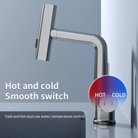 Robinet d'affichage numérique de levage extractible avec affichage de la température LED pour salle de bain