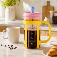 Cafetera Francesa de Vidrio, 350ml, 600ml, 1000ml, de Borosilicato, para Café Frío y Té, con Filtro de Acero Inoxidable, Logotipo Personalizado