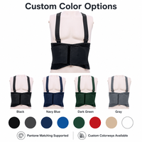 Ceinture de soutien lombaire industrielle noire avec bretelles croisées en X, 5 canaux de maintien et compression double couche