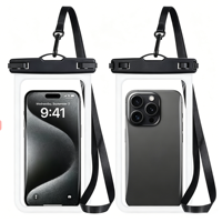 Promotion d'usine : Étui étanche IPX8 pour téléphone, sac flottant transparent en PVC avec cordon de cou réglable pour la plage et la plongée