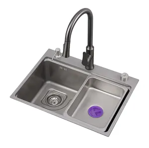 6045 undercounter kitchen grey stainless steel kitchen sink with single bowl household stainless steel kitchen sink