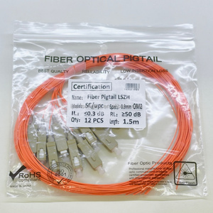 Pigtail de Fibra Óptica SC UPC OM2 LSZH Naranja de Grado Telecomunicaciones, 12 Unidades, para Conexión de Switches en Centros de Datos - Product Image 3