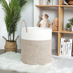 Factory Hot Sale Hand Woven Cotton Rope Baby Tote <b>Basket</b> Organizing Home Decoration - Product Image 3