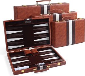 Tùy Chỉnh Durable Handmade Du Lịch Sang Trọng Da Backgammon Hội Đồng Quản Trị Trò Chơi Thiết Lập Trò Chơi Cờ Vua Trò Chơi - Product Image 6