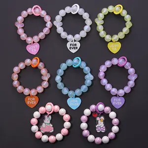 Hot Selling Customized Heart Lanyard Cord String Strap Universal Key Chains Mobile Charm Hook Cell Phone Charms Beads