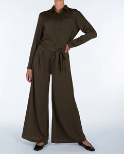 2023 nouveaux chiffons pour femmes modestes <span class=keywords><strong>2</strong></span> pièces à carreaux noirs costume ensemble haut et Polyester pantalons longs mode moderne vêtements islamiques - Product Image 4
