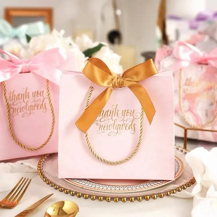 Borse personalizzate di lusso cosmetici gioielli boutique di nozze shopper shopping personalizzato piccolo regalo sacchetti di carta con logo