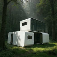Maison capsule mobile portable, design isolé et imperméable pour le camping en plein air, logement temporaire