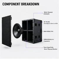 Subwoofer professionnel LA-SB18 de 18 pouces, 800 W RMS, 8 ohms, pour système de sonorisation de scène de club, haut-parleur audio professionnel