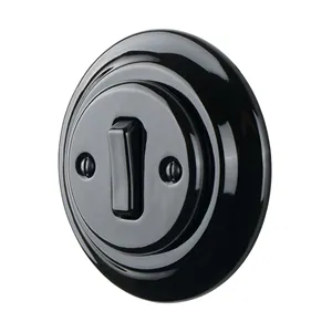 Black Bell Switches Light Luxury Electric Wall Button Switch and Ceramic Durable Flush Mounted Bell Switch on the Door and Wall