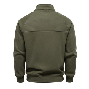 Nuova <span class=keywords><strong>Felpa</strong></span> Autunnale da <span class=keywords><strong>Uomo</strong></span> Stile Sportivo con Mezza Zip e Collo Alto, Misto Poliestere/Cotone, Maniche Raglan, Vestibilità Comoda - Product Image 2