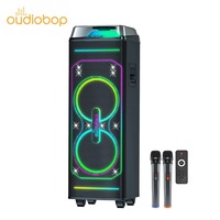 Haut-parleur Subwoofer double 10 pouces portable pour extérieur, multifonction avec lecteur de carte, haute puissance