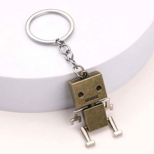 Kim loại Robot Keychain Keyring thời trang hình hợp kim móc chìa khóa quà Tặng quyến rũ Mặt dây chuyền phím chủ vui Đảng ủng hộ - Product Image 2