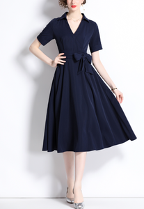 <span class=keywords><strong>Robe</strong></span> coréenne à manches courtes personnalisée Vintage robes d'été longues officielles femmes une ligne rétro 1950s 60s femmes - Product Image 5