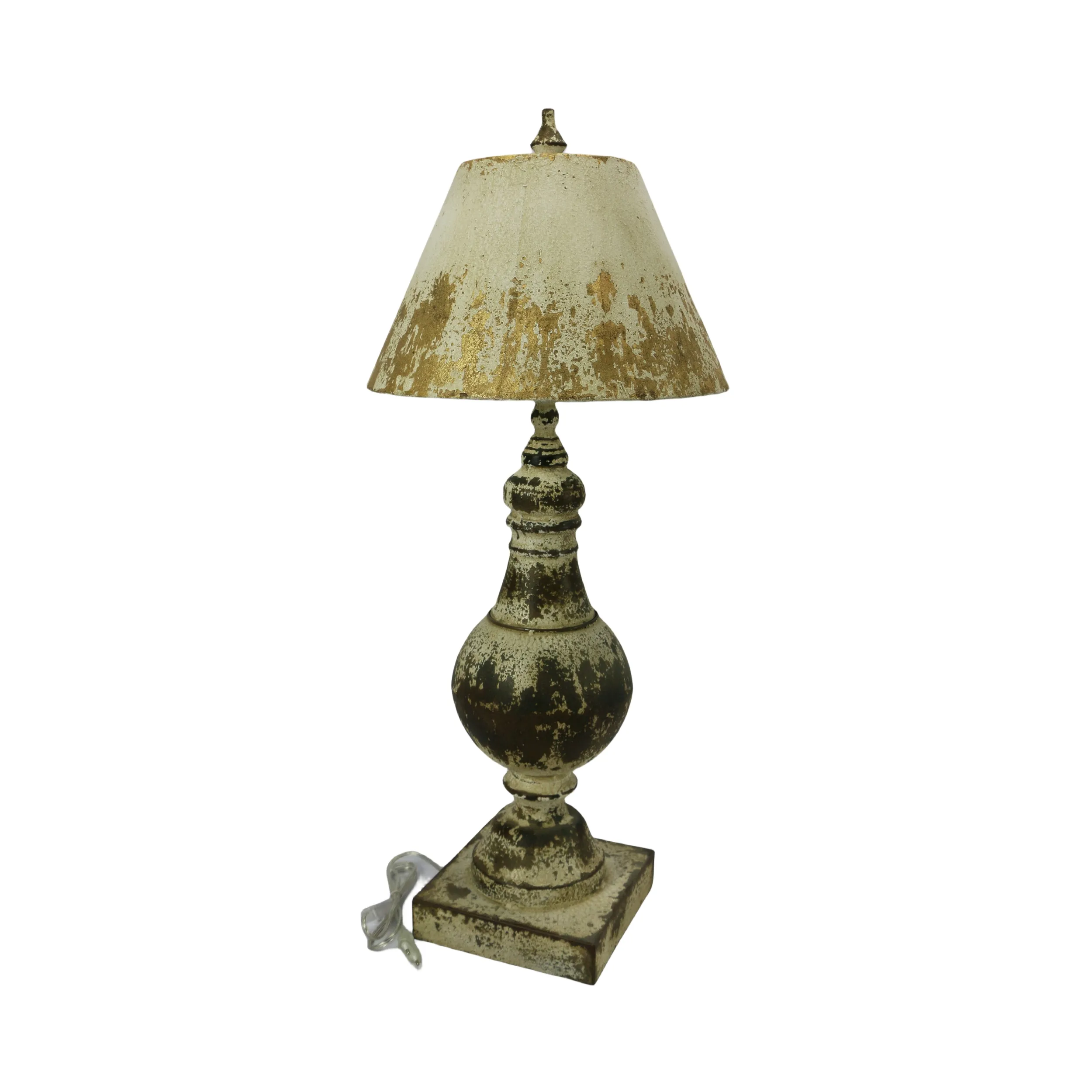 Floral Bouquet Table Lamp with Distressed Finish - Ornate Vintage Light for Classical Ambiance