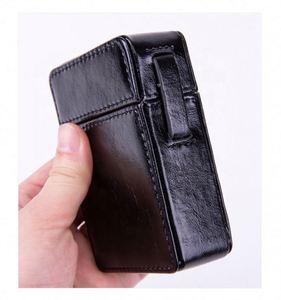PU Leather Flip-Top Cigarette Case with <b>Lighter</b> Pocket, Scratch-Resistant Organizer, Personalized Gift Box - Product Image 3