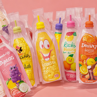 Sachets d'emballage pour crème glacée, lot de 100 pièces, de qualité alimentaire, pour jus de lait, d'eau minière, sac en plastique pour boire