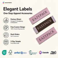 Étiquettes tissées personnalisées en rose poudré, étiquettes élégantes en calligraphie, étiquettes à col étroit pour lingerie et vêtements