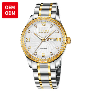 Montres de luxe pour hommes, styles tendance OEM ODM, acier inoxydable, calendrier, logo personnalisé, étanches, lumineuses, à quartz - Product Image 3