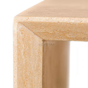 Tavolini <span class=keywords><strong>da</strong></span> Caffè Moderni dal Design Semplice, Cubo in Marmo Traforato, <span class=keywords><strong>Tavolino</strong></span> <span class=keywords><strong>Basso</strong></span> con Base in Travertino - Product Image 5