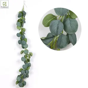 Wholesale Cheap 1メートルArtificial Silk Eucalyptus Garland葉Vine Green植物Hanging Wedding Party Hotel Decoration Backdrop