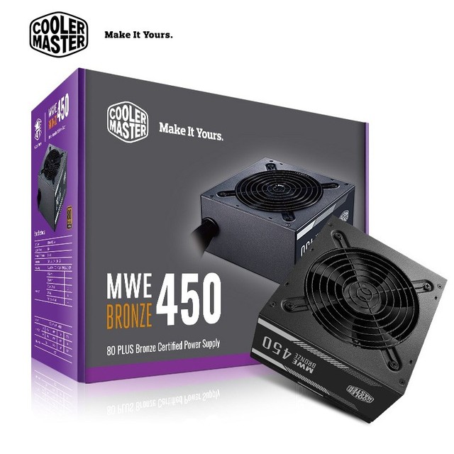 CoolerMaster 450W Bronze 80 Plus Mute PSU Desktop PC Power Supply Mainframe for Server Application in Stock!