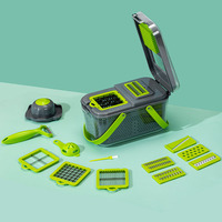 Multifunctionele Kunststof Fruit Groente Snijden Chopper Nieuwe 22 1 Zijde Snijsnijder Ui Snijmachine Voor Keukenverwerking Machines