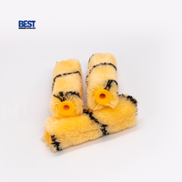 Fabriqué en chine jaune 4 pouces lisse brosse à rouleau de peinture