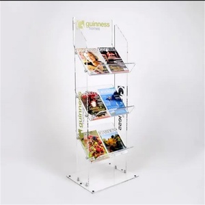 Highly Transparent Stable Custom Acrylic Newspaper Display <b>Stand</b> with Customized Color & Size and Custom Logo for Magazine - Product Image 6
