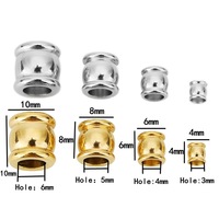 4mm 6mm 8mm 10mm 18K altın vakum boncuk paslanmaz çelik büyük delik boncuk halat takı yapma bulma için