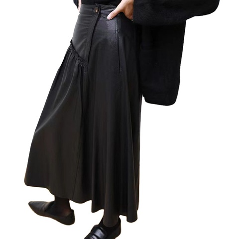 4353 Factory Price Latest Design Elegant Elastic Black Pleated Long Umbrella Skirts