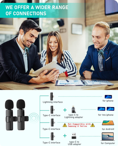 Nouveau microphone cravate stéréo sans fil portable, idéal pour les interviews en direct et les activités extérieures, mini, avec réduction de bruit, garantie 1 an - Product Image 6