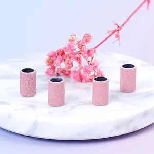 Wholesale Bulk Factory Cheaper Sand Band Nails Zebra White Pink Custom Box Package 100pcs 500pcs Sanding Band Bit With Mandrel