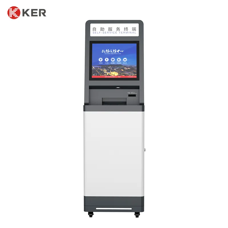 19 Inch Automatic Ticket A4 Document Printing Self Service Print Terminal Kiosk