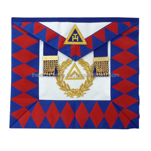 Delantal Masónico del Capítulo Arco Real, Delantal de Piel de Cordero Bordado a Mano con Hilos de Oro, Adorno Masónico 3D Personalizado Cosido, Fabricante de Regalia Masónica - Product Image 2