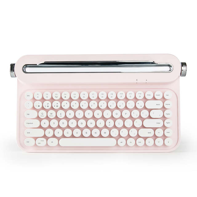 YUNZII ACTTO B305 Wireless Keyboard 75% Layout 84-Key Membrane Keyboard Retro CuteMini Typewriter Keyboard for Multi OS