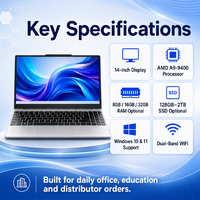 Ordinateur portable 14,1 pouces AMD A9 9400 avec carte graphique Radeon R5, Windows 10/11, idéal pour les étudiants, les professionnels et le bureau