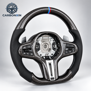 Volant chauffant en cuir et fibre de carbone personnalisé pour BMW G20 G28 G29 G30 G32 G38 Série 3 320i 325i 330i M3 M4 M5 X1 X2 X3 - Product Image 1
