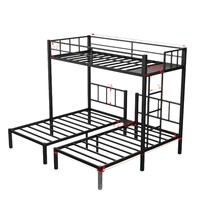 Lit superposé triple moderne avec structure métallique détachable, écologique et portable